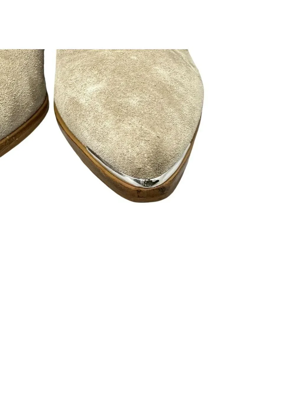 Marc Fisher Beige Yale Pointy‎ Toe Chelsea Suede Leather Women’s Bootie Size 8M